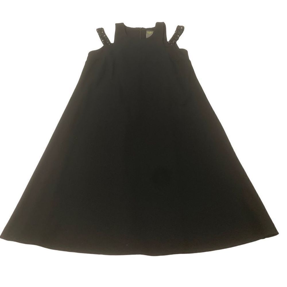Black Beaded Detail Cocktail Dress